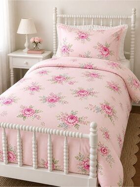 Pottery Barn Kids Pink Rose Twin Duvet Cover